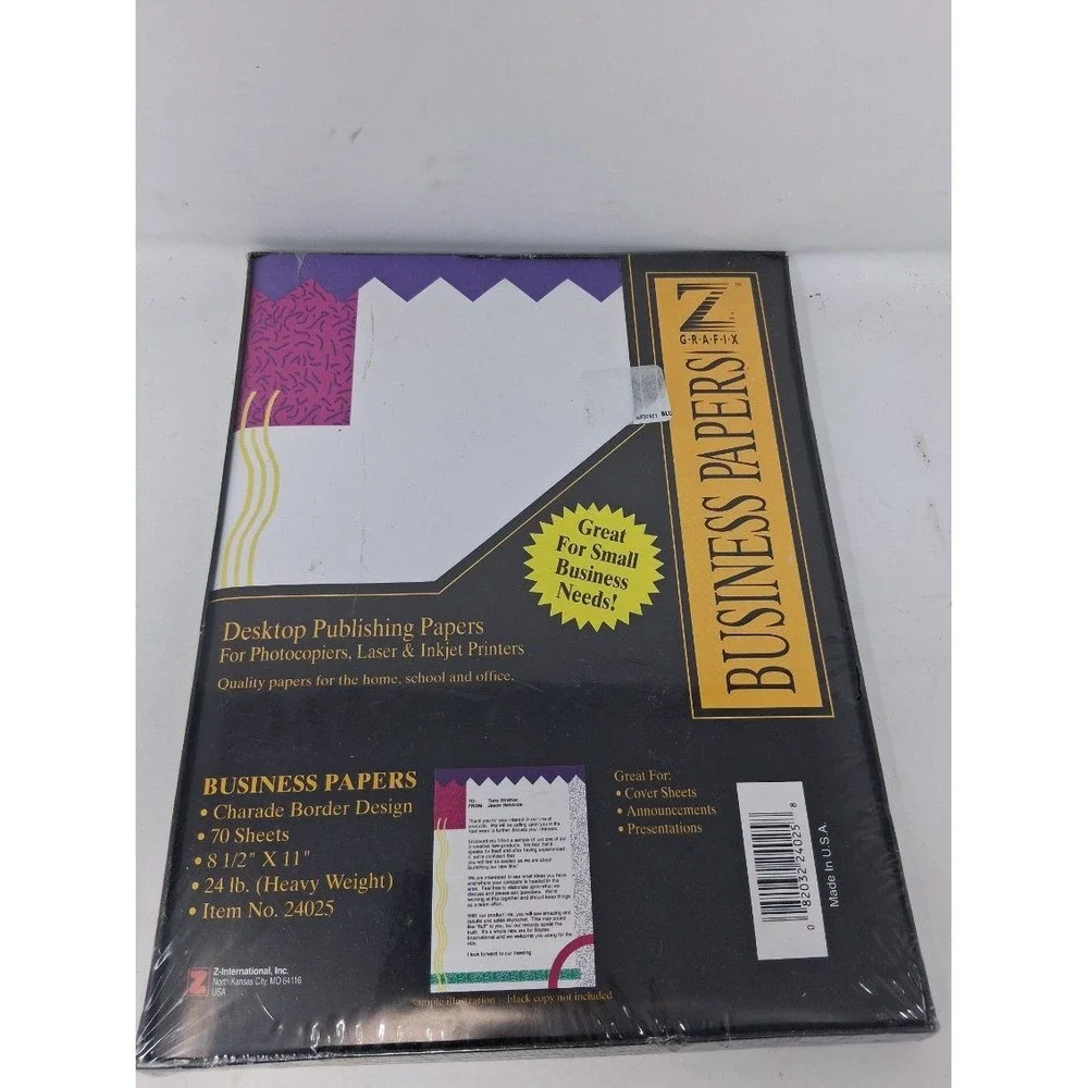 Z-International Z-Grafix Desktop Publishing Paper Charade Border 70 Sheets. S
